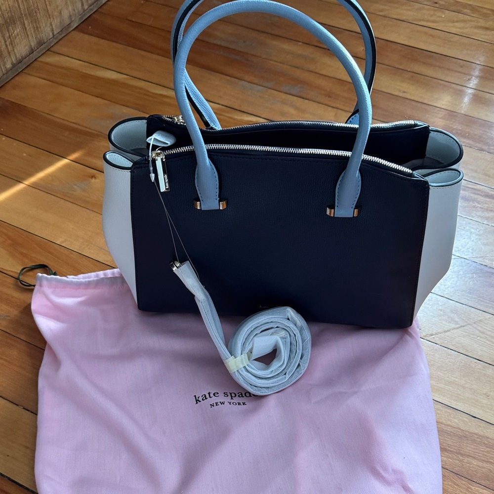 NWOT kate spade Black and Light Gray Two-Tone Satchel
